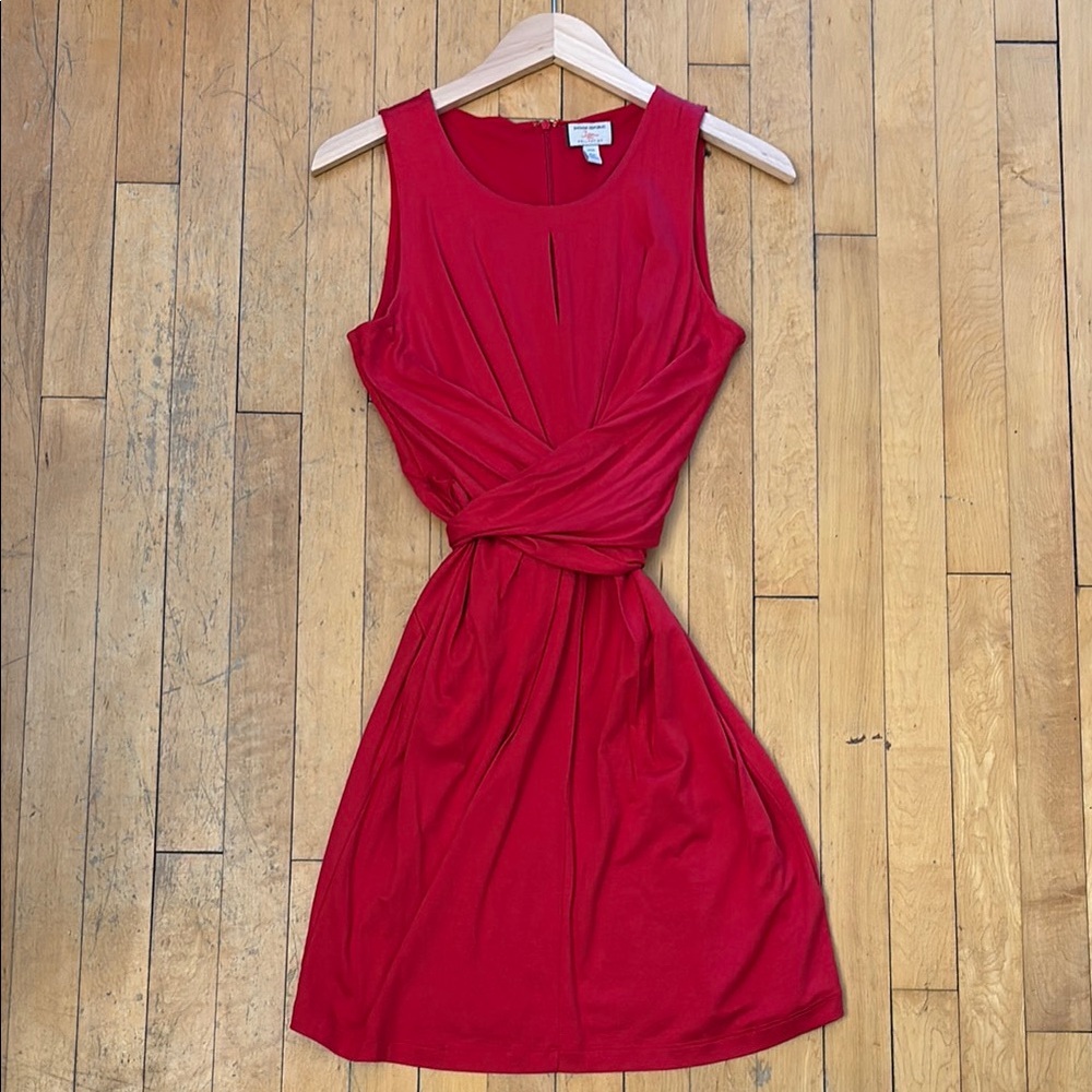 NWOT Banana Republic Red Keyhole Sleeveless Wrap Dress -6P